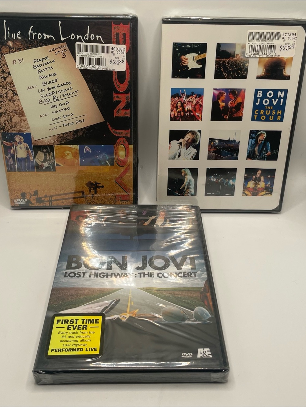 Bon Jovi: Lot of 3 Concert DVD’s